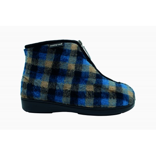 Bačkory pánské kostk. s kožíškem, zip