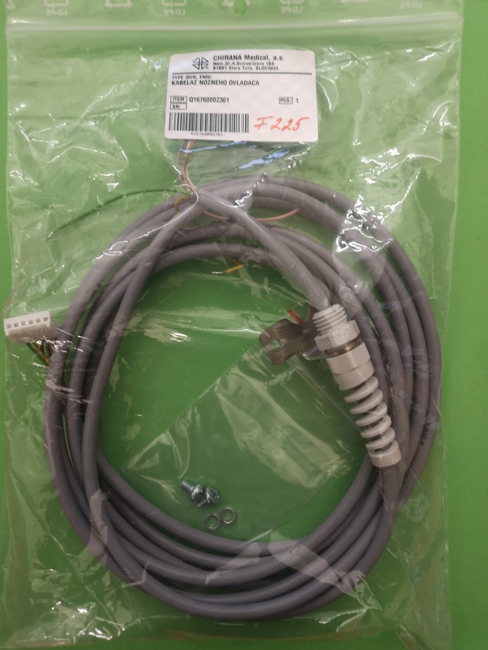 Kabeláž nožního ovladače