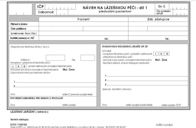 Návrh na lázeňskou péči