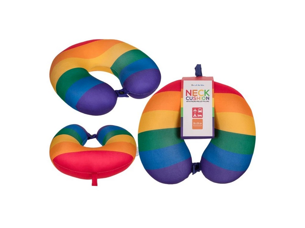 Polštář cestovní podkova duhový