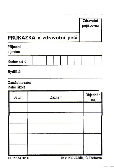 Průkaz o zdravotní péči