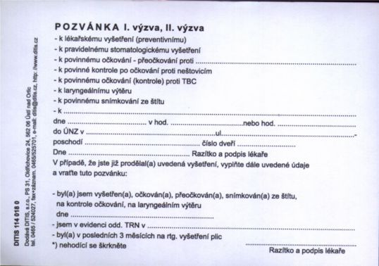 Pozvánka k lékaři