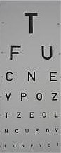 Optotyp papírový písmena