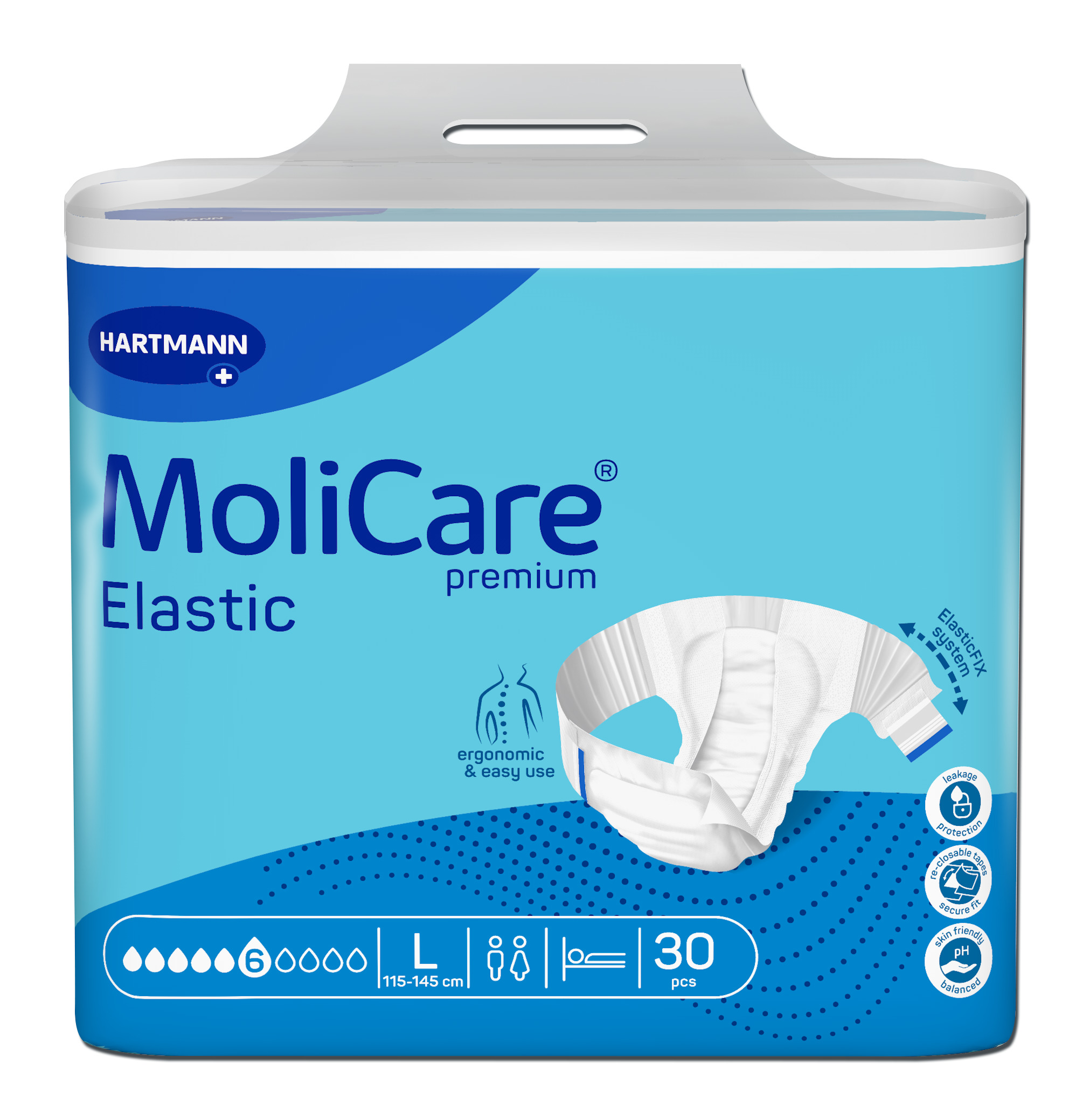 Kalhotky Molicare Elastic 6 kapek L