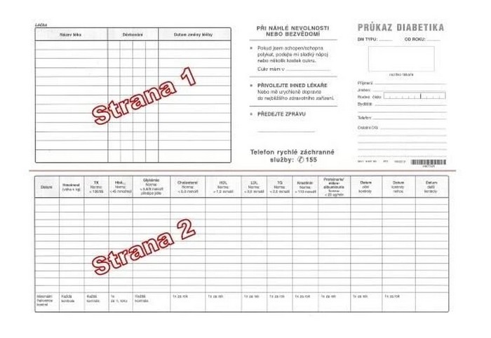 Průkaz diabetika F-TN-999 universální