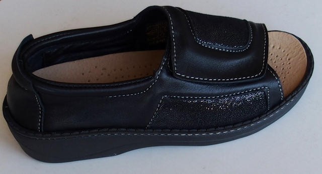 Piedallegro sandále plná pata černé