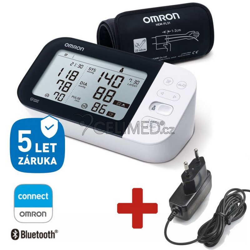 Tlakoměr OMRON M7 Intelli IT s AFib+zdroj
