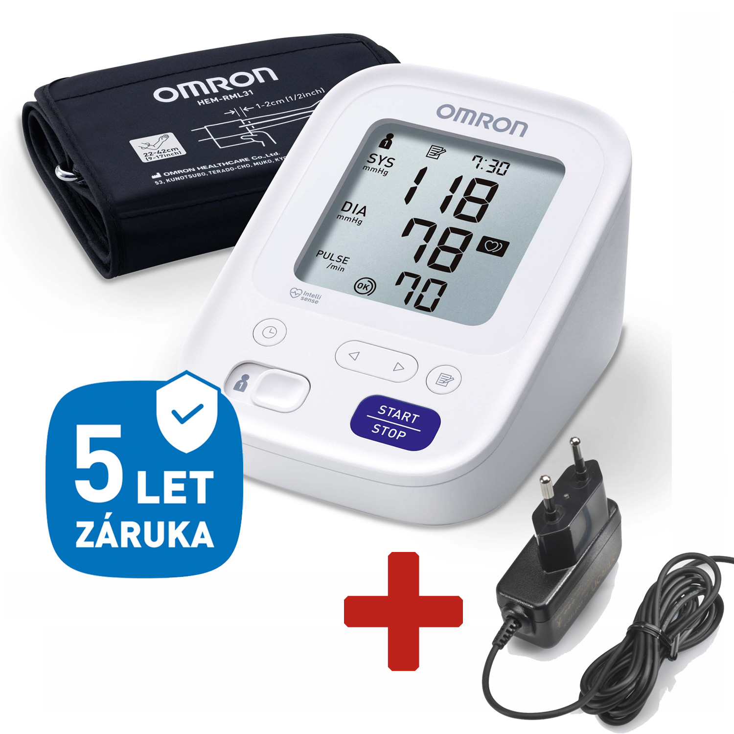 Tonometr OMRON M3 AC se síťovým zdrojem