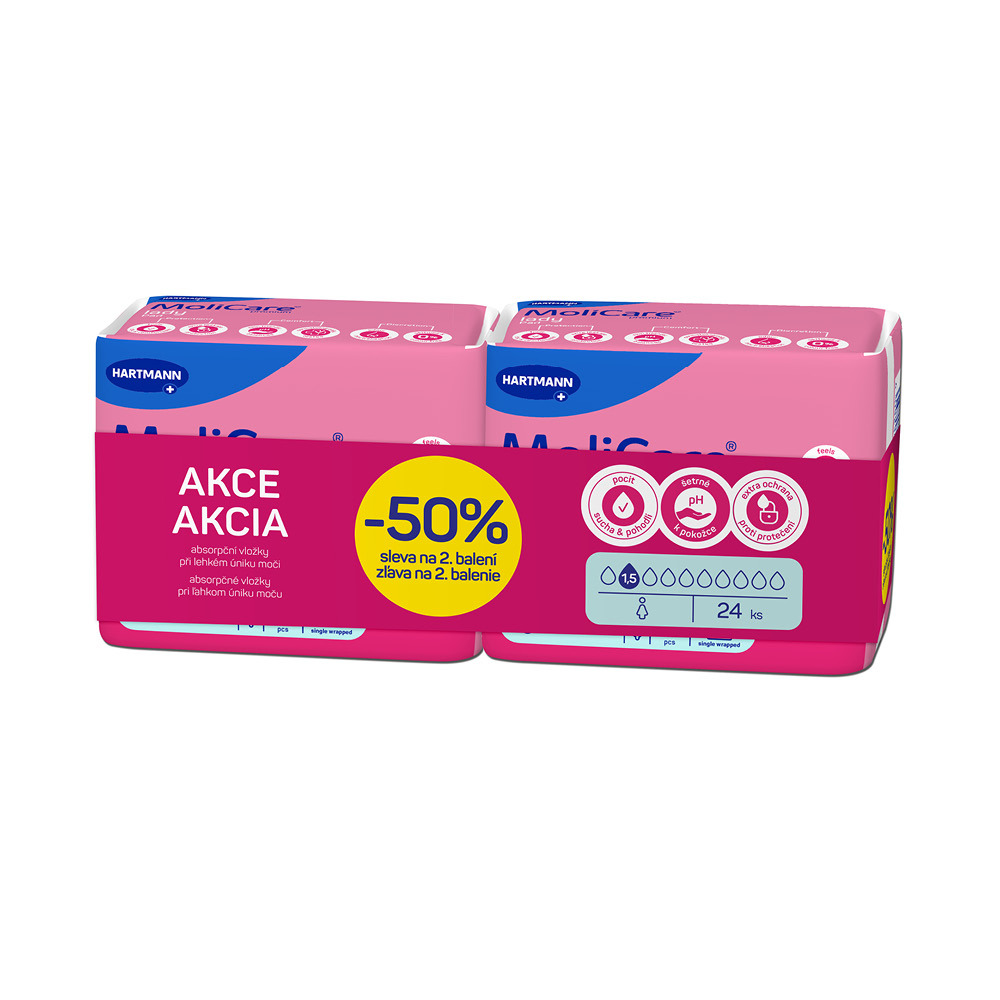 Vložky MoliCare Lady 1,5 kapky AKČNÍ DVOJBALENÍ